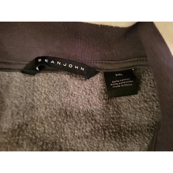 Sean John Men's Zip Up Long Sleeve Jacket Size XXL/2XL Grey White - Picture 10 of 14